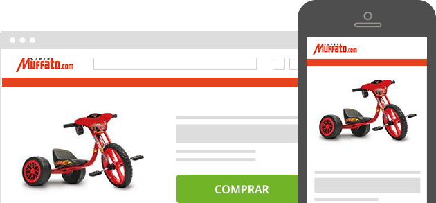 Imagens da página de produto em desktop e mobile