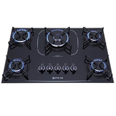 Cooktop Atlas 5 Bocas Agile Up Glass com Tripla Chama Preto Bivolt Menor preço em Cooktop Atlas 5 Bocas Agile Up Glass com Tripla Chama Preto Bivolt