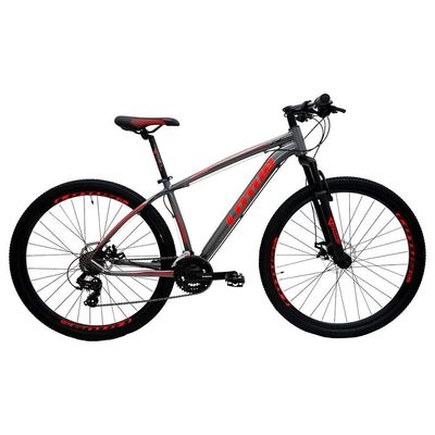 Bicicleta Aro 29 Cairu Lótus CRX 21 Marchas, Cinza/Vermelha Menor preço em Bicicleta Aro 29 Cairu Lótus CRX 21 Marchas, Cinza/Vermelha