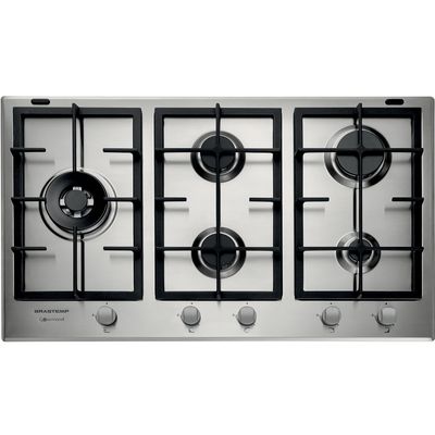 Cooktop a Gás Brastemp 5 Bocas BDK90DR Gourmand Inox Menor preço em Cooktop a Gás Brastemp 5 Bocas BDK90DR Gourmand Inox