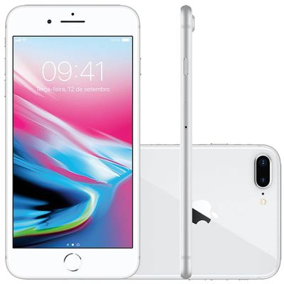 iPhone 8 Plus Apple 4G iOS 12 64GB Câmera 12MP Tela Retina HD 5.5", Prata iPhone 8 Plus Apple 4G iOS 12 64GB Câmera 12MP Tela Retina HD 5.5", Prata