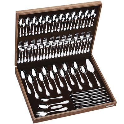 Faqueiro Tramontina Pacific 76 Peças Aço Inox com Estojo Menor preço em Faqueiro Tramontina Pacific 76 Peças Aço Inox com Estojo