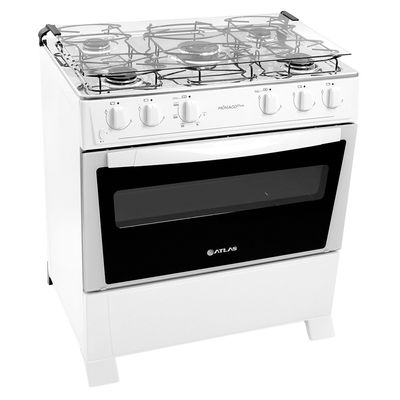 Fogão Atlas 5 Bocas Mônaco com Acendimento Automático Branco Bivolt Menor preço em Fogão Atlas 5 Bocas Mônaco com Acendimento Automático Branco Bivolt