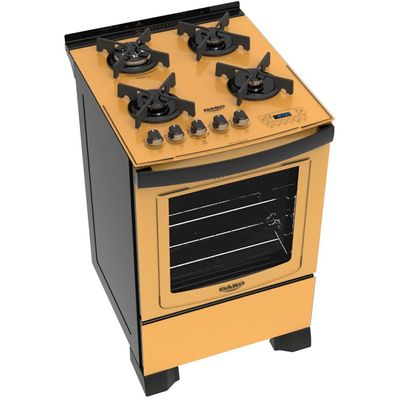 Fogão Dako 4 Bocas Dakolors com Grill Elétrico Bivolt, Amarelo Menor preço em Fogão Dako 4 Bocas Dakolors com Grill Elétrico Bivolt, Amarelo