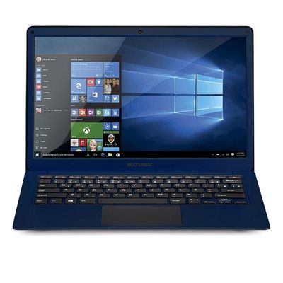 Menor preço em Notebook Multilaser PC224, Processador Dual Core 4GB 64GB (32+32SD) Windows 10 Tela 13.3", Azul