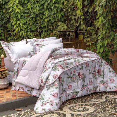 Edredom King Kacyumara Satinée Anely, Rosa Menor preço em Edredom King Kacyumara Satinée Anely, Rosa