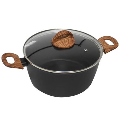 Caçarola Pratic Casa Antiaderente 24cm, Preta/Amadeirada Menor preço em Caçarola Pratic Casa Antiaderente 24cm, Preta/Amadeirada